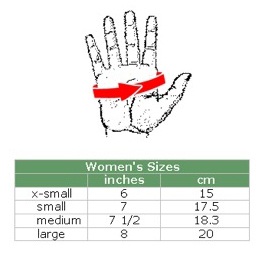 Mighty Grip pro-tack gloves size chart